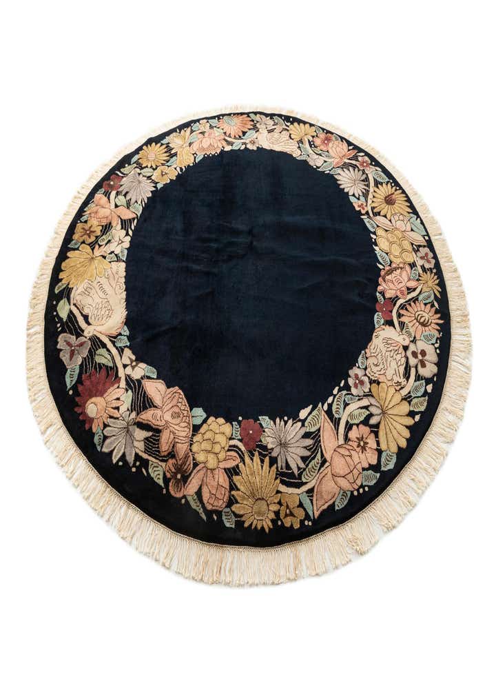 7' 9 x 7' 9 Agra Wool Round Rug