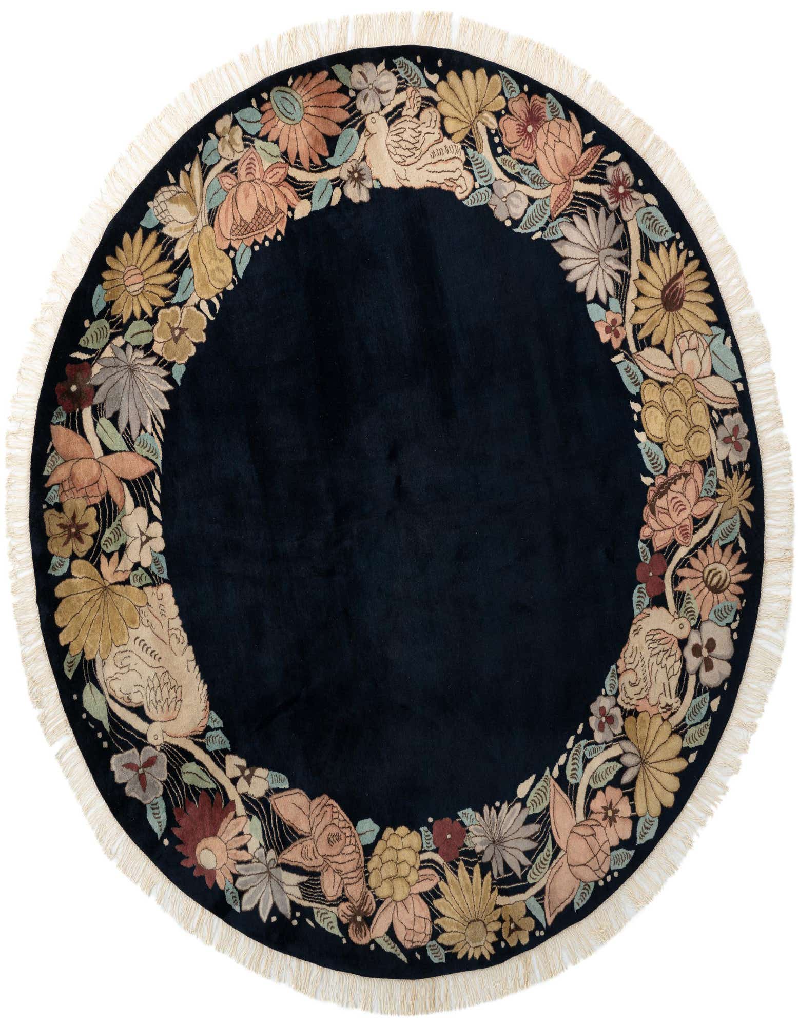 7' 9 x 7' 9 Agra Wool Round Rug