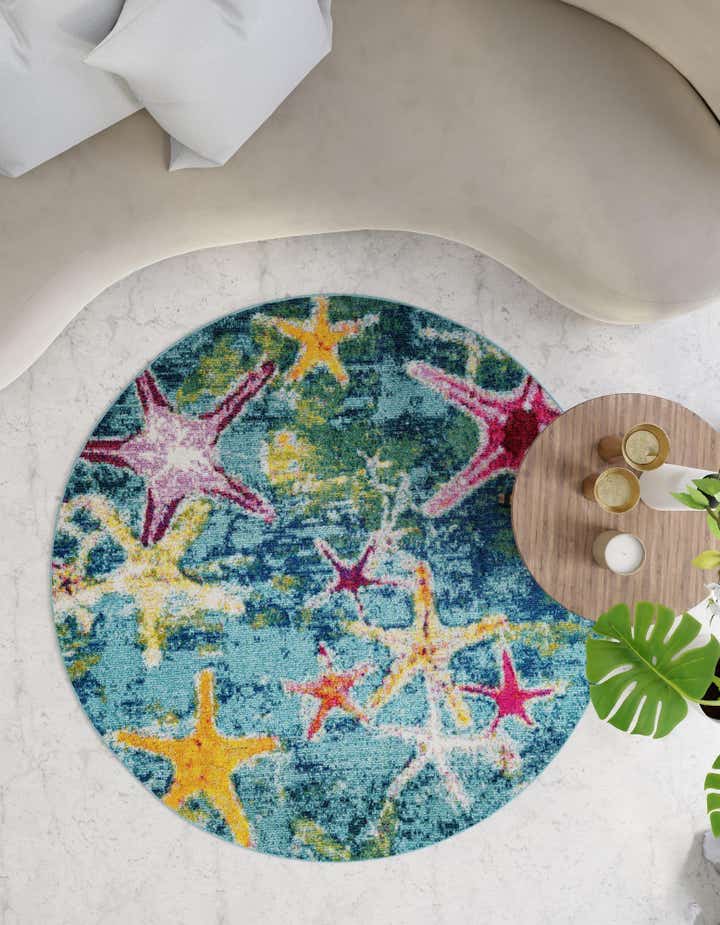 6' 1 x 6' 1 Washable Amalfi Round Rug