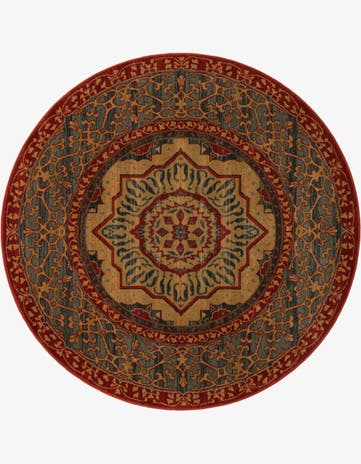 Navy Blue Amina Round Rug