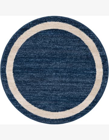 Navy Blue Angelica Round Rug