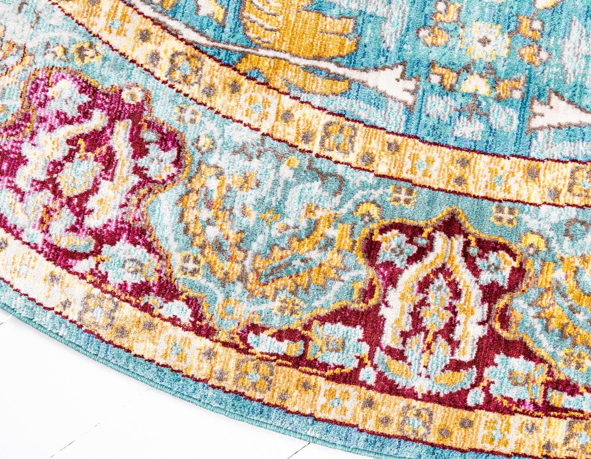 245cm x 245cm Azul aguamarina Alfombra redondo