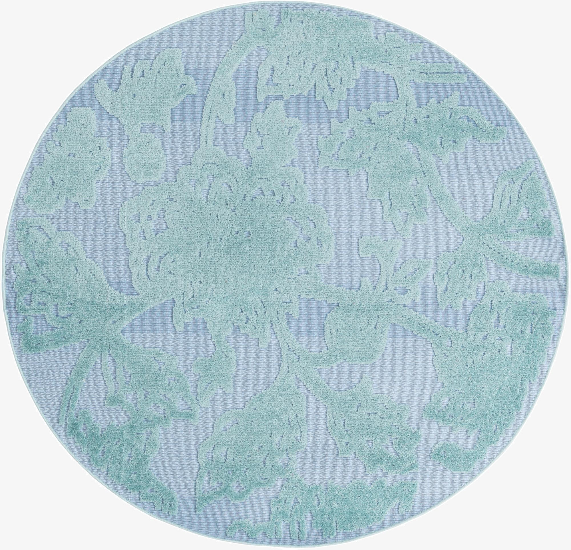 5' 3 x 5' 3  Washable Aruba Indoor / Outdoor Round Rug