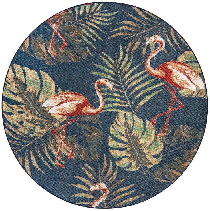 Detail image of 7' 10 x 7' 10 Easy-Clean Baja Indoor / Outdoor Round Rug