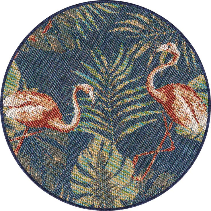 Detail image of 3' 3 x 3' 3 Easy-Clean Baja Indoor / Outdoor Round Rug