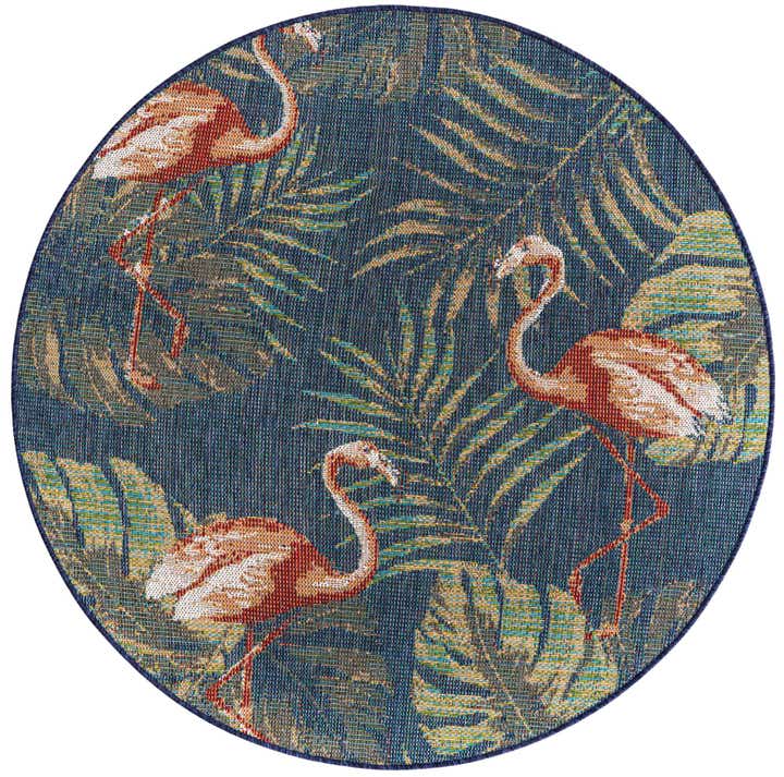5' 3 x 5' 3 Easy-Clean Baja Indoor / Outdoor Round Rug