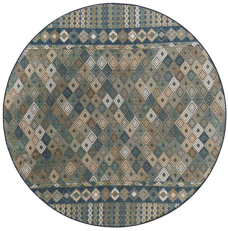 Detail image of 7' 10 x 7' 10 Easy-Clean Baja Indoor / Outdoor Round Rug