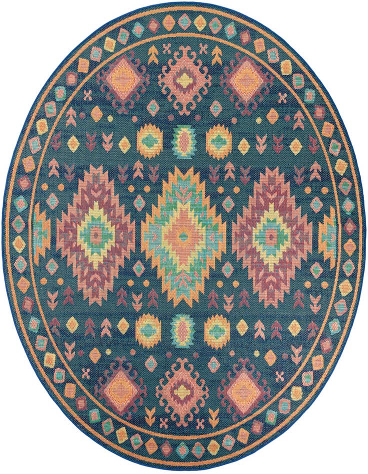 Detail image of 10' x 10' Easy-Clean Baja Indoor / Outdoor Round Rug