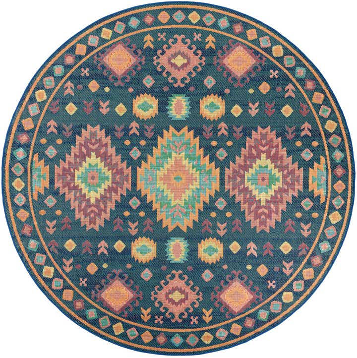 10' x 10' Easy-Clean Baja Indoor / Outdoor Round Rug