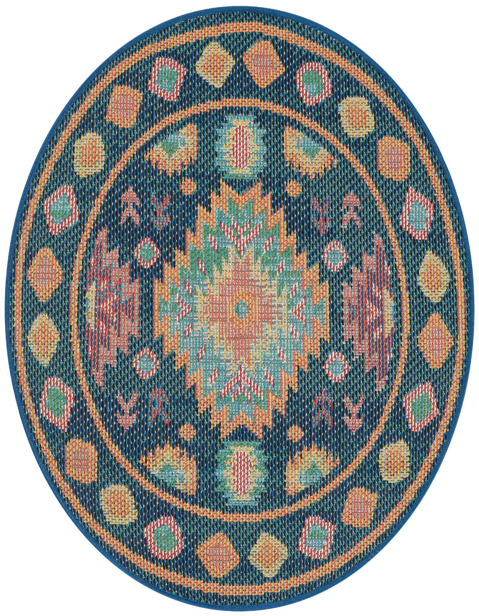 3' 3 x 3' 3 Easy-Clean Baja Indoor / Outdoor Round Rug