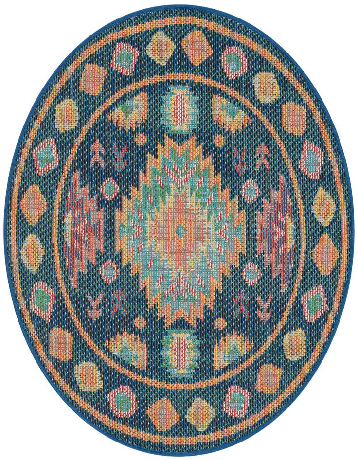 Detail image of 3' 3 x 3' 3 Easy-Clean Baja Indoor / Outdoor Round Rug