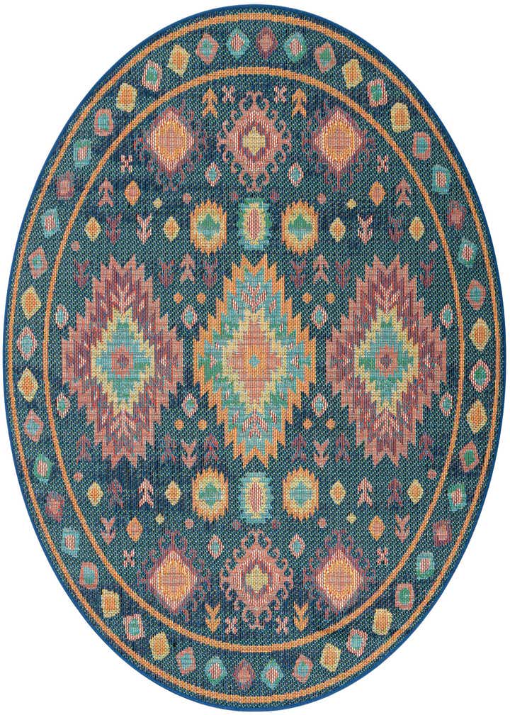 6' 1 x 6' 1 Easy-Clean Baja Indoor / Outdoor Round Rug