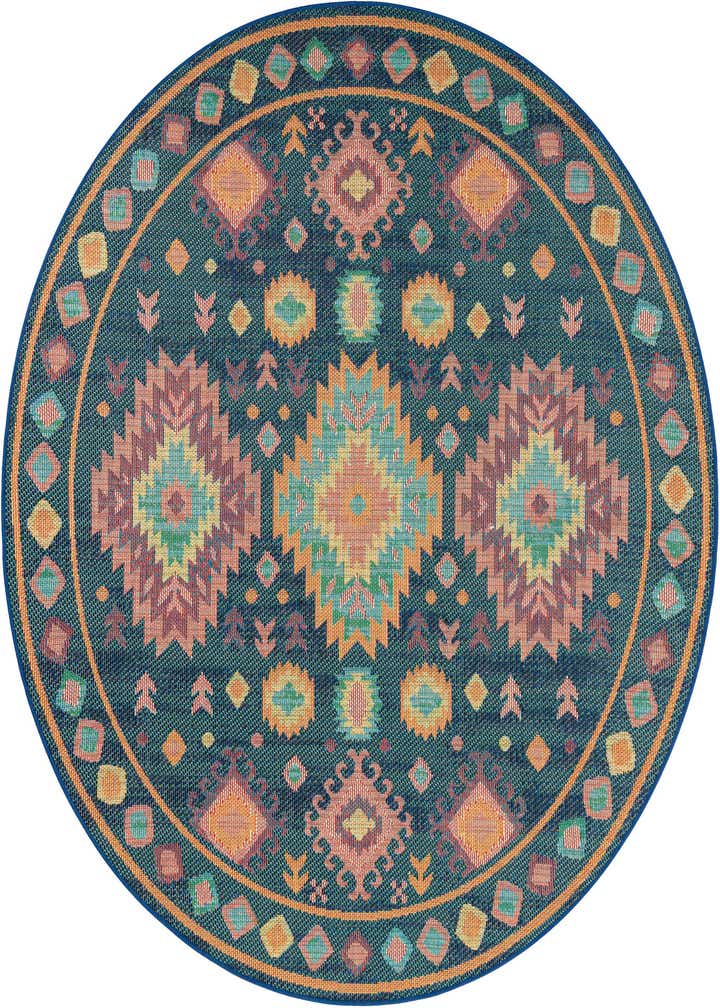 7' 10 x 7' 10 Easy-Clean Baja Indoor / Outdoor Round Rug