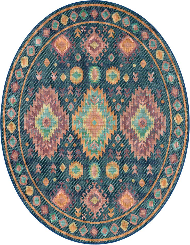 Detail image of 7' 10 x 7' 10 Easy-Clean Baja Indoor / Outdoor Round Rug