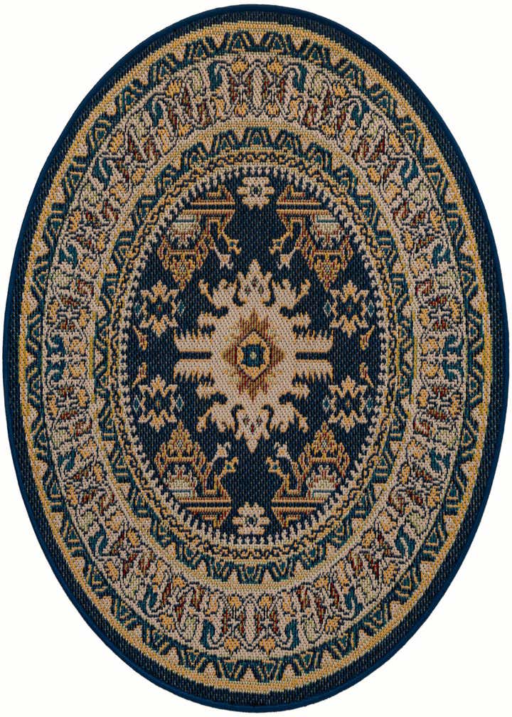 4' x 4' Easy-Clean Baja Indoor / Outdoor Round Rug