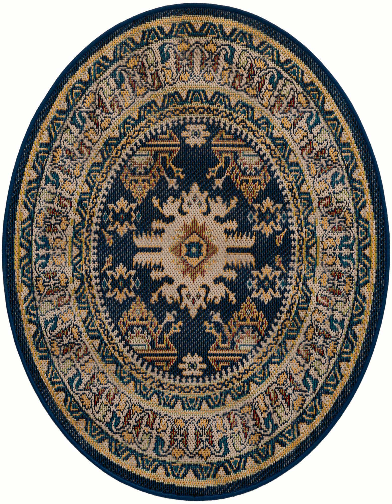 4' x 4' Easy-Clean Baja Indoor / Outdoor Round Rug
