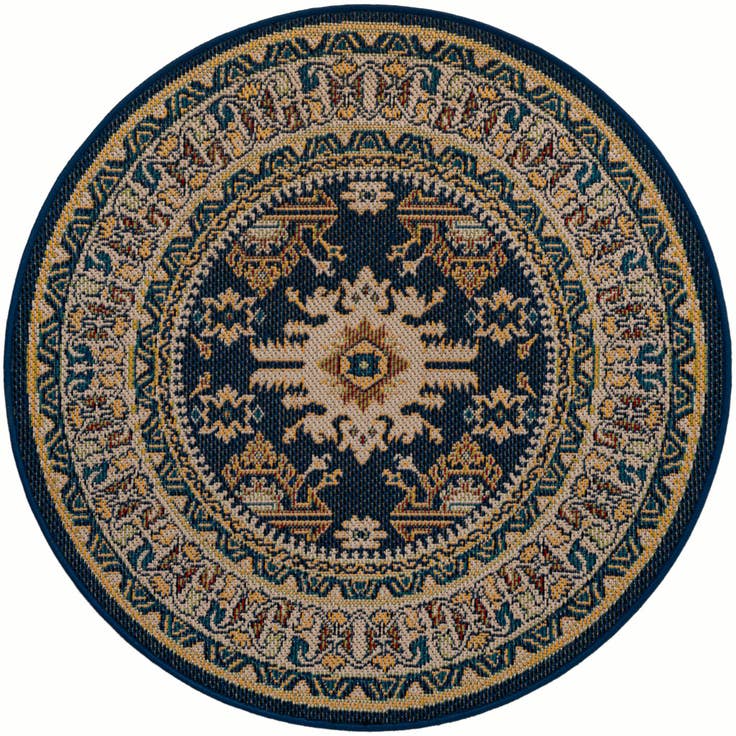 Detail image of 4' x 4' Easy-Clean Baja Indoor / Outdoor Round Rug