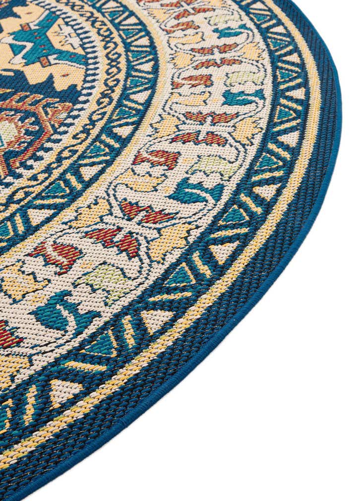 7' 10 x 7' 10 Easy-Clean Baja Indoor / Outdoor Round Rug