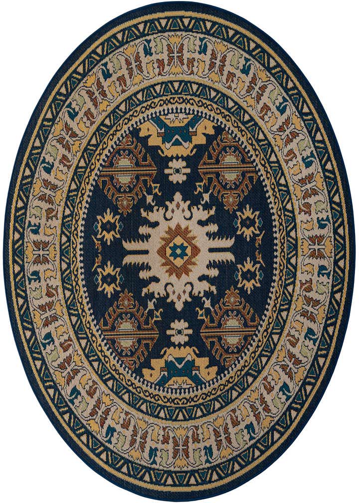 7' 10 x 7' 10 Easy-Clean Baja Indoor / Outdoor Round Rug