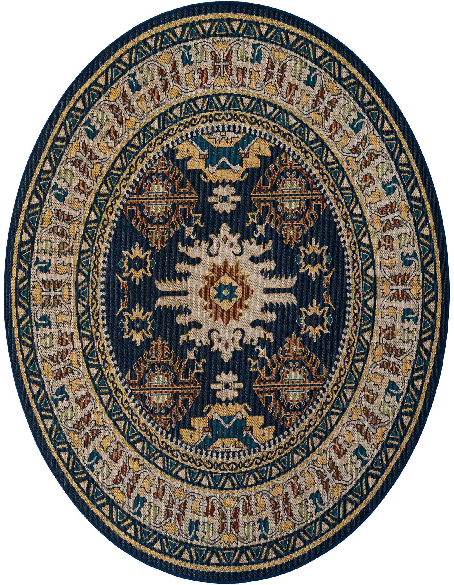 7' 10 x 7' 10 Easy-Clean Baja Indoor / Outdoor Round Rug