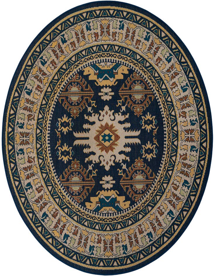 Detail image of 7' 10 x 7' 10 Easy-Clean Baja Indoor / Outdoor Round Rug