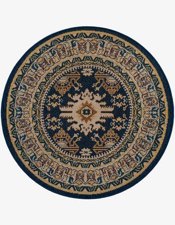 4' x 4' Easy-Clean Baja Indoor / Outdoor Round Rug