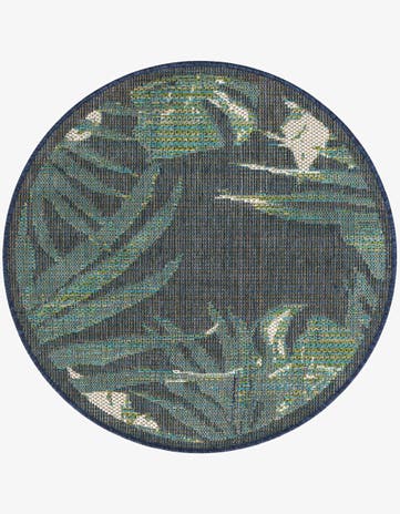 3' 3 x 3' 3 Easy-Clean Baja Indoor / Outdoor Round Rug