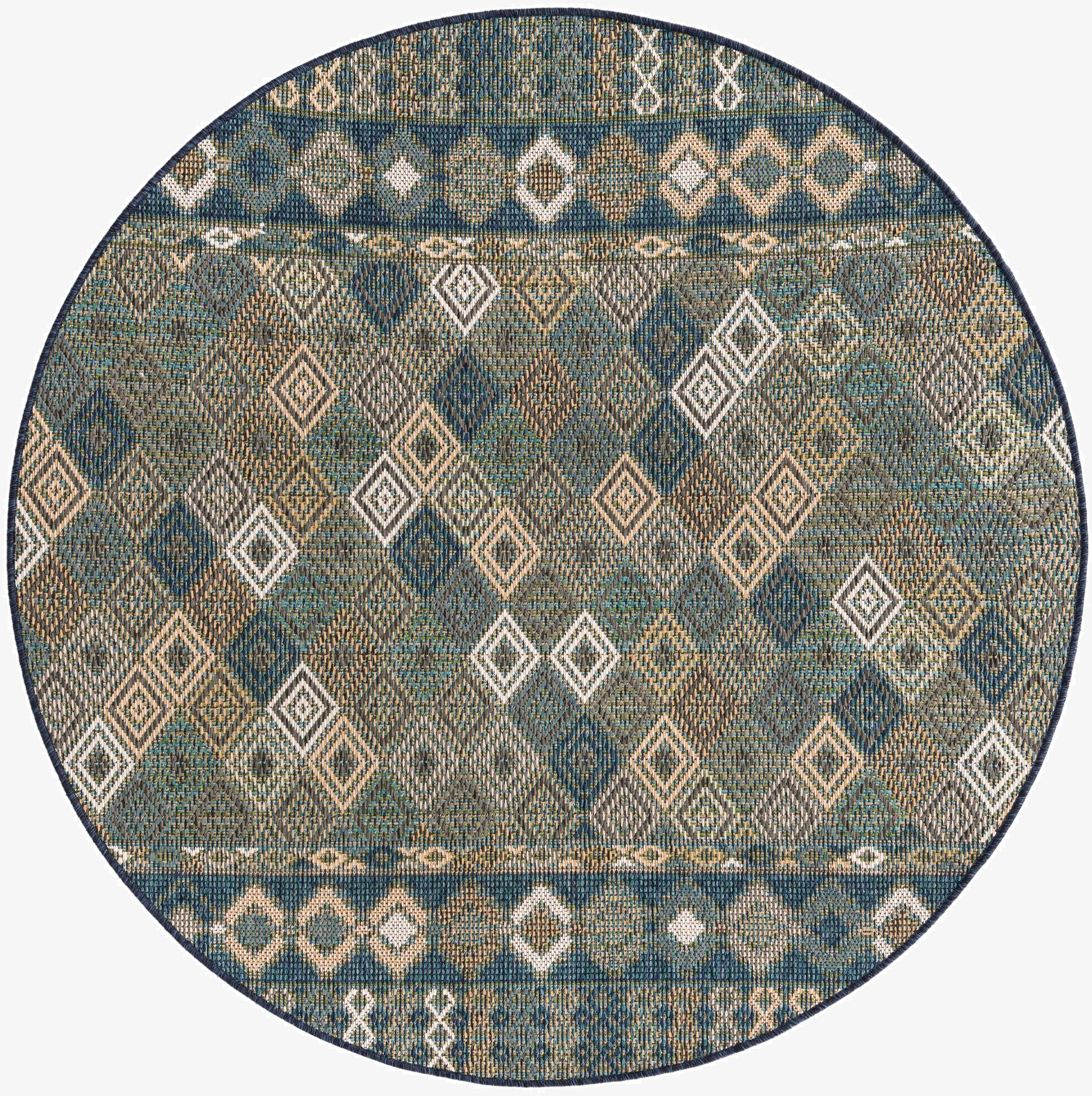 Primary image 5' 3 x 5' 3  Washable Baja Indoor / Outdoor Round Rug
