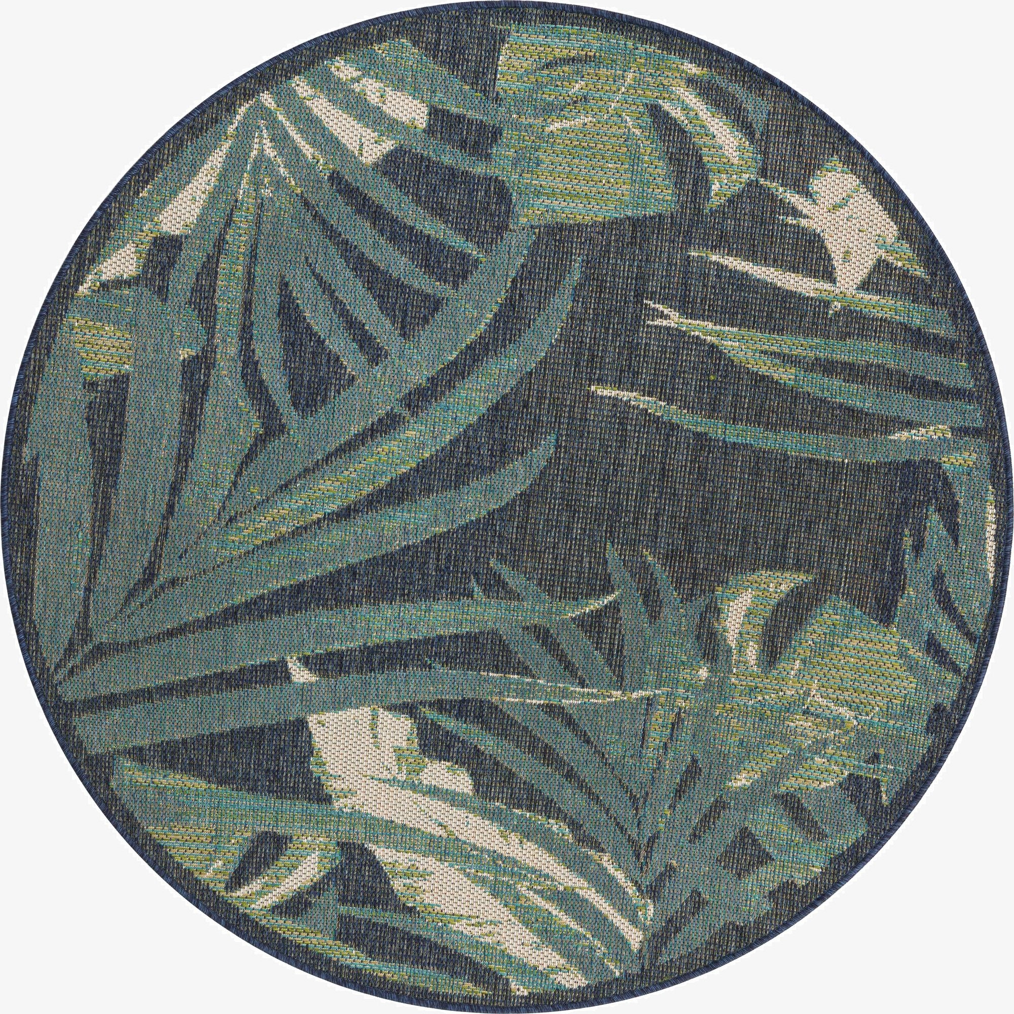 5' 3 x 5' 3  Washable Baja Indoor / Outdoor Round Rug
