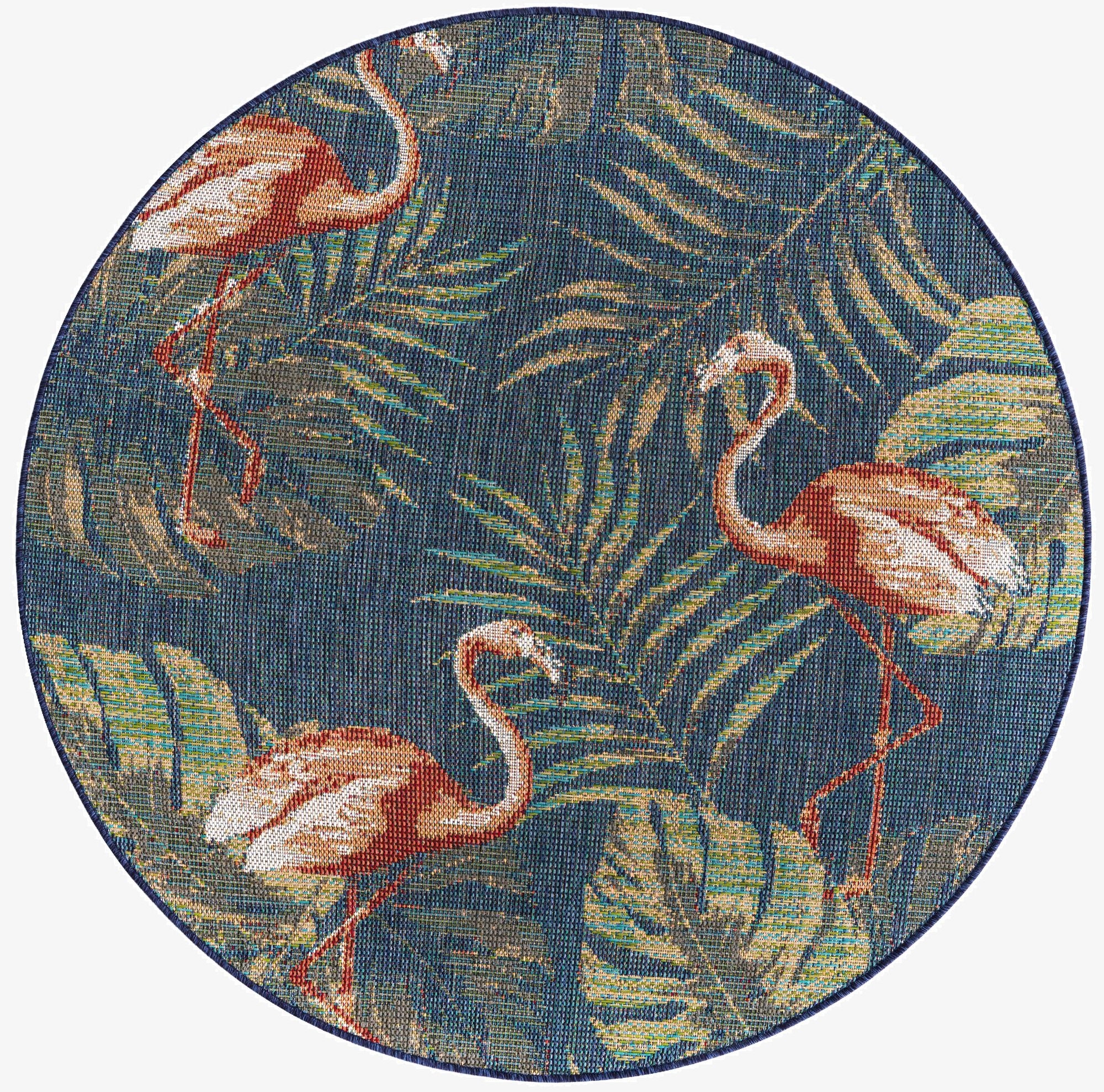 Primary image 5' 3 x 5' 3  Washable Baja Indoor / Outdoor Round Rug