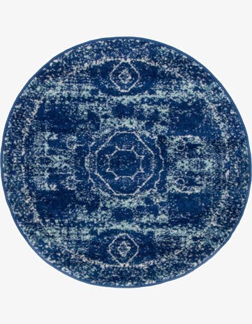 Navy Blue Bexley Round Rug