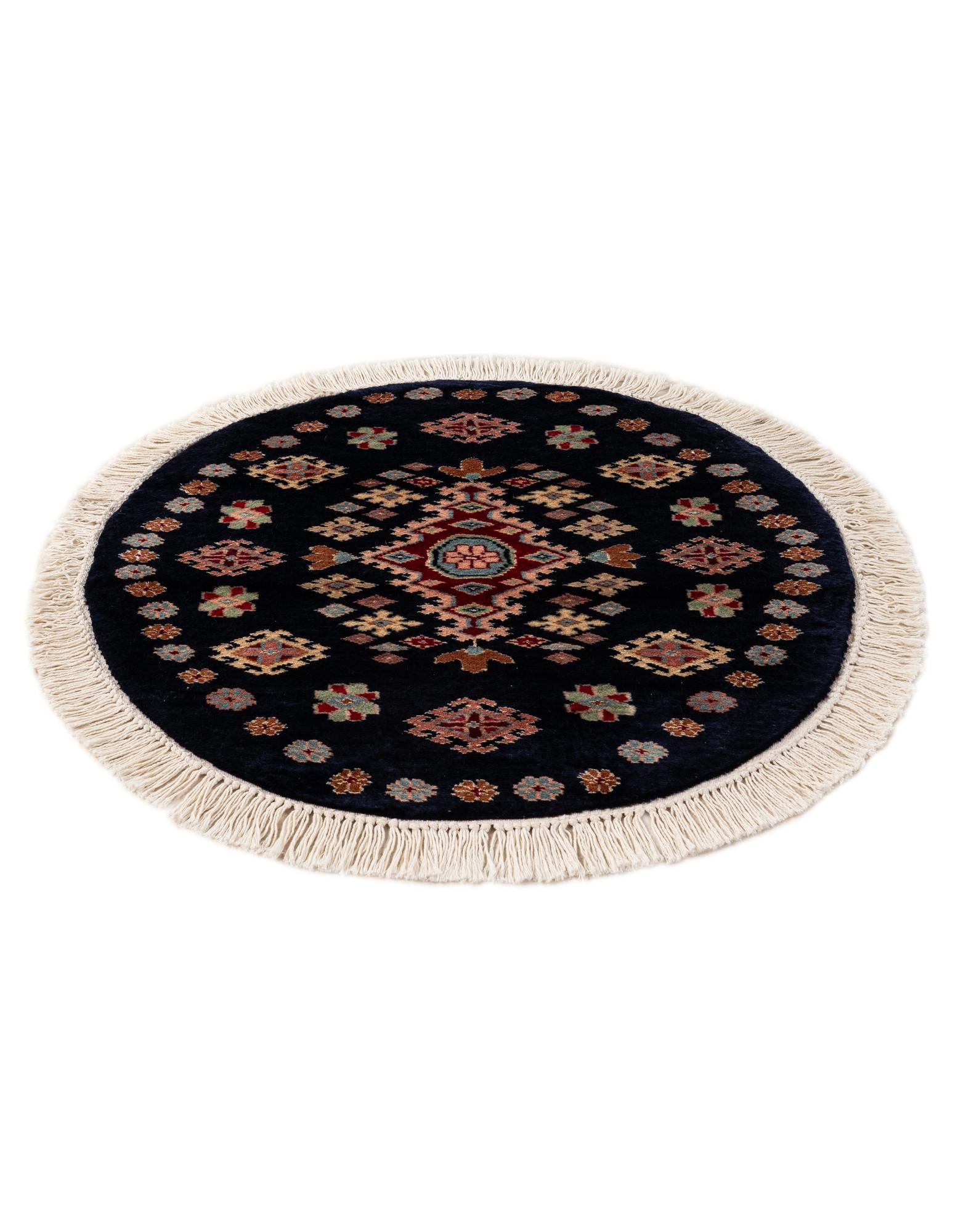 65cm x 70cm anudado a mano Bokhara Alfombra Oriental redondo