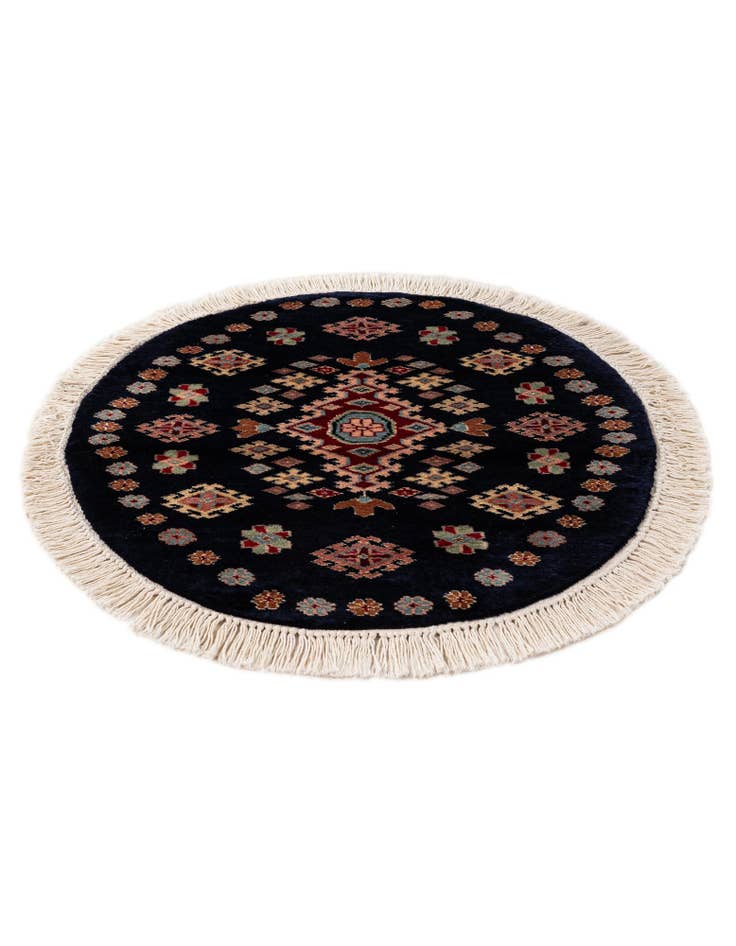 Detail image of 2' 2 x 2' 3 Hand Knotted Bokhara Oriental Round Rug