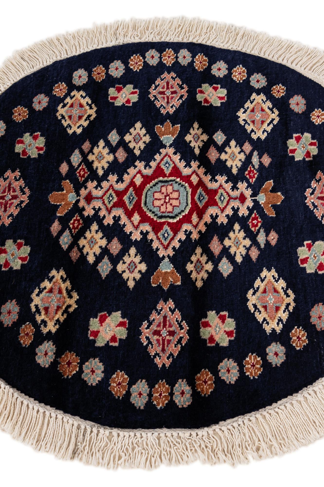 65cm x 70cm anudado a mano Bokhara Alfombra Oriental redondo
