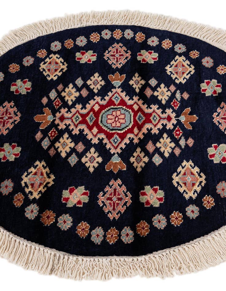 Detail image of 2' 2 x 2' 3  Hand Knotted Bokhara Oriental Round Rug
