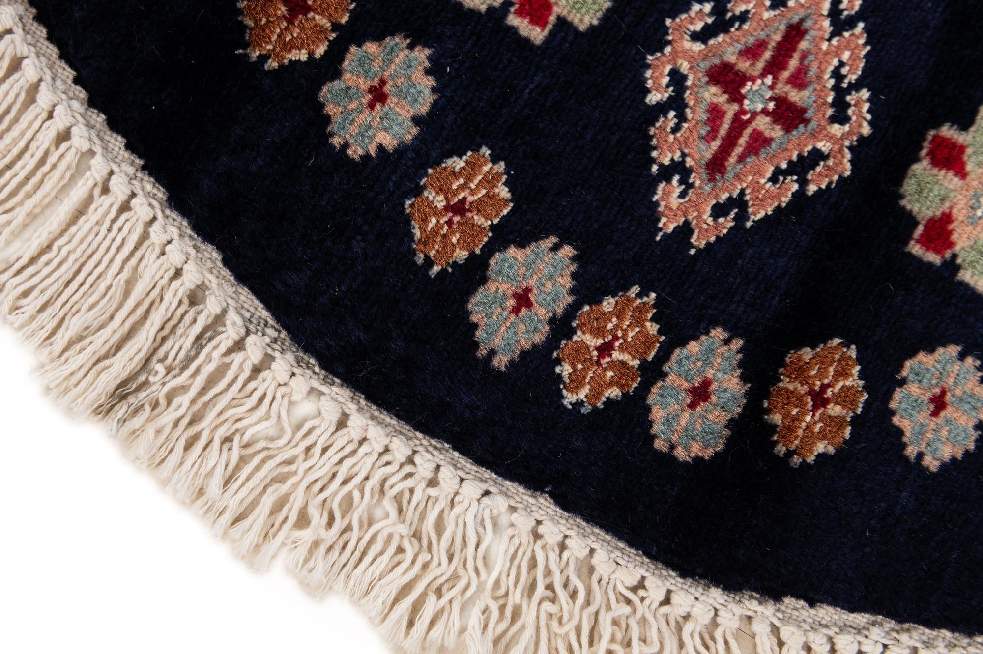 65cm x 70cm anudado a mano Bokhara Alfombra Oriental redondo