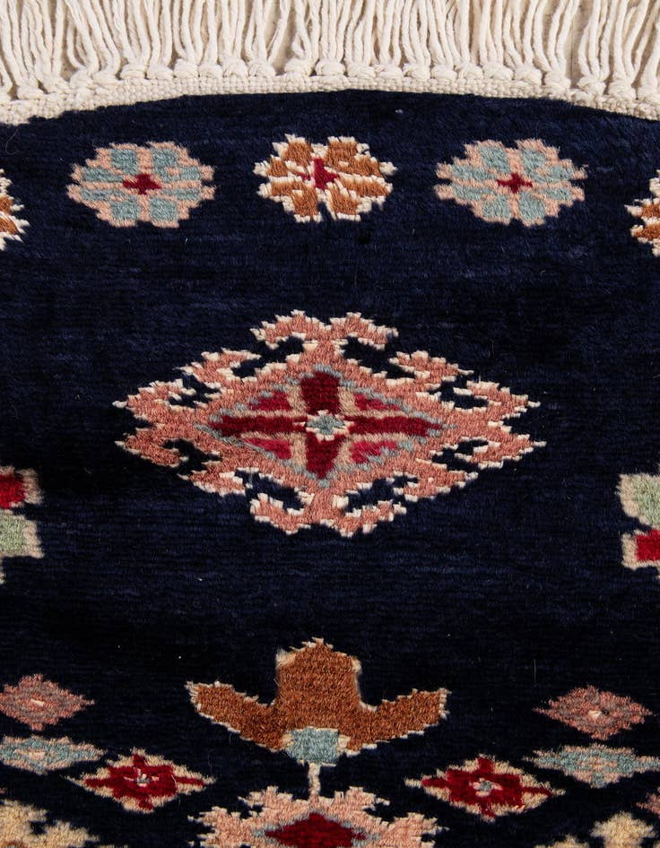 Detail image of 2' 2 x 2' 3  Hand Knotted Bokhara Oriental Round Rug