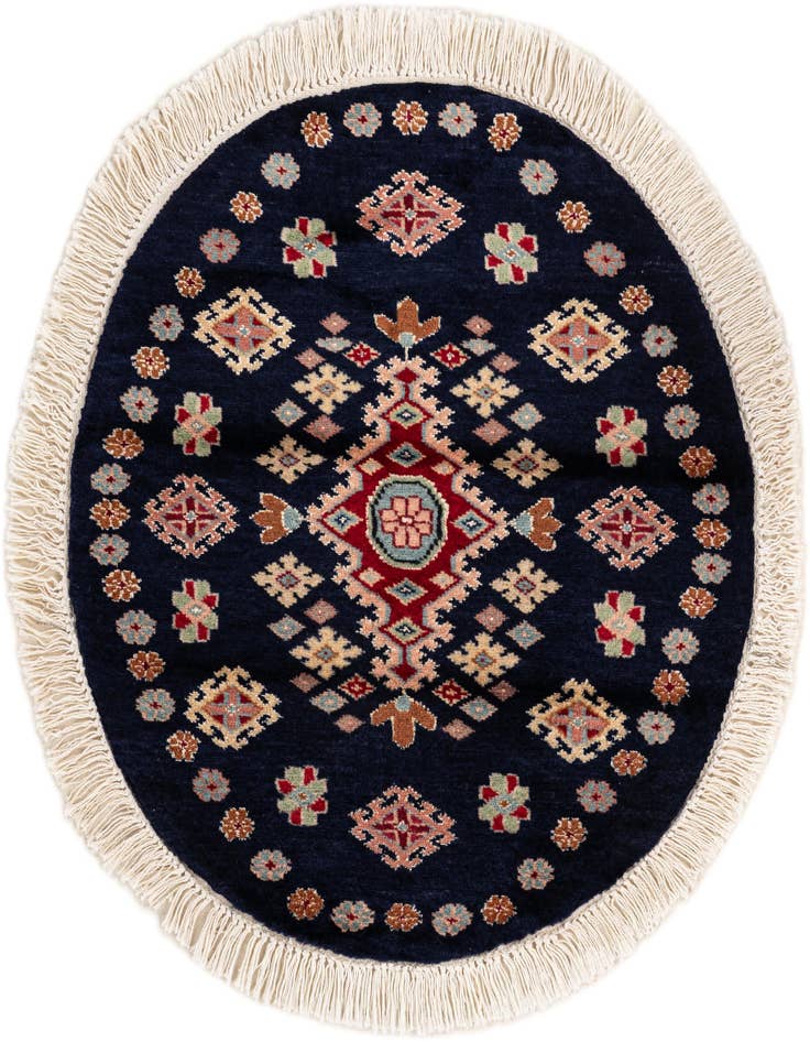 Detail image of 2' 2 x 2' 3 Hand Knotted Bokhara Oriental Round Rug