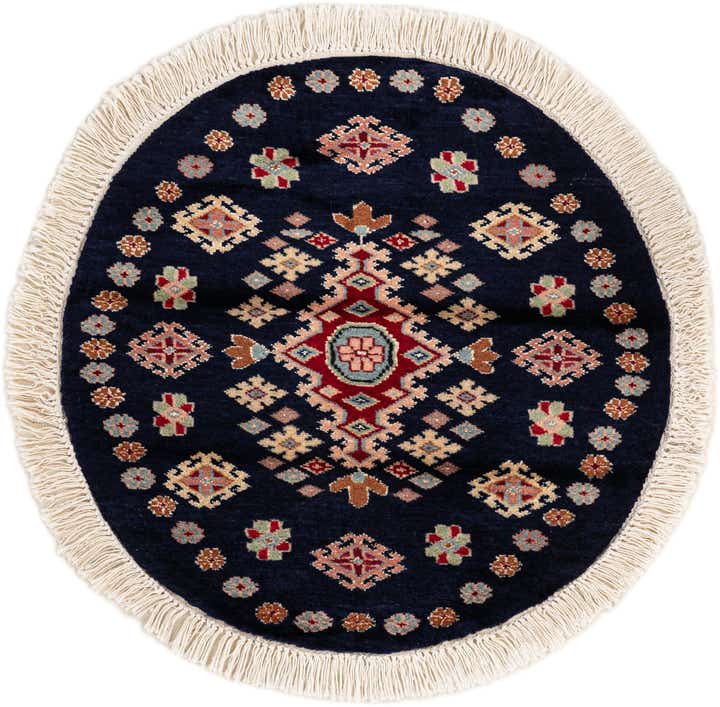 2' 2 x 2' 3 Hand Knotted Bokhara Oriental Round Rug