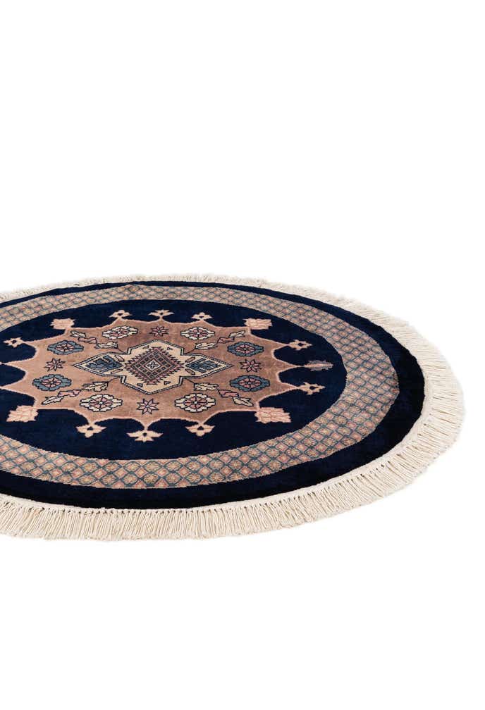 3' 1 x 3' 2 Hand Knotted Bokhara Oriental Wool Round Rug