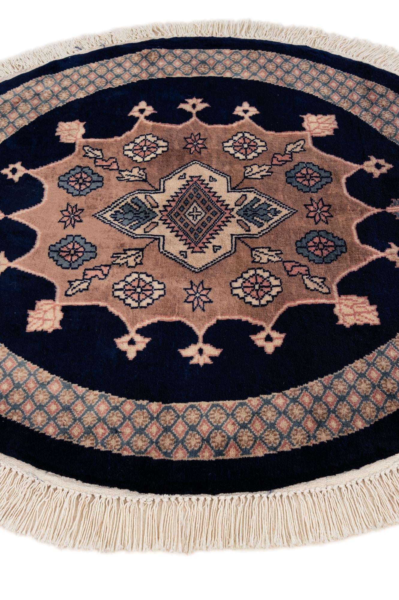 3' 1 x 3' 2 Hand Knotted Bokhara Oriental Wool Round Rug