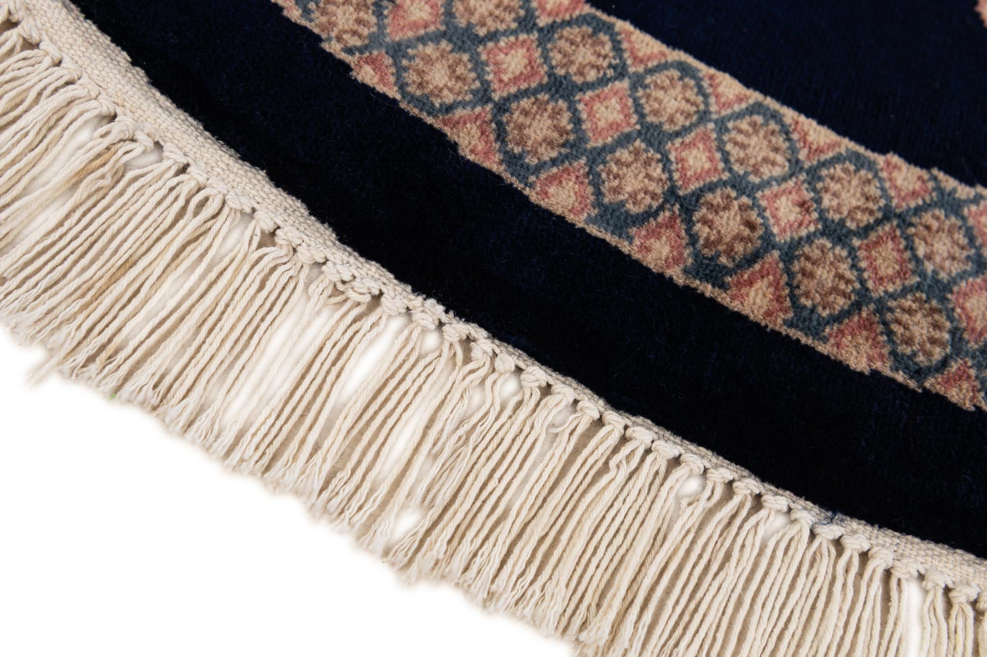 3' 1 x 3' 2 Hand Knotted Bokhara Oriental Wool Round Rug