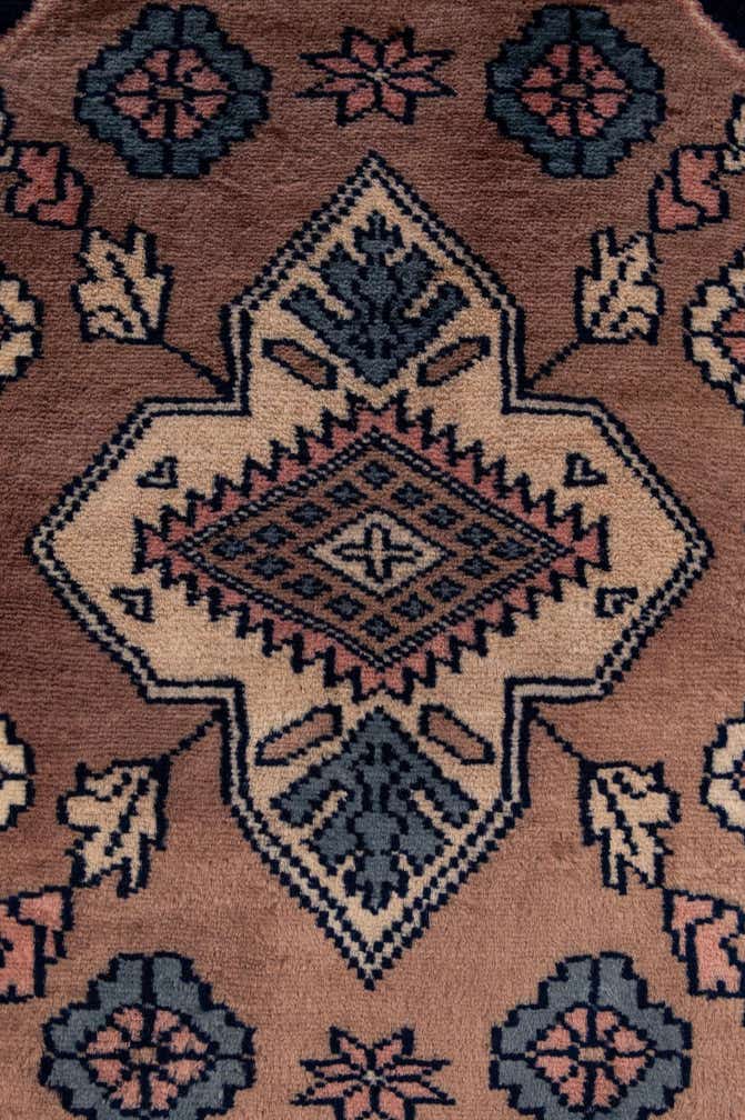 3' 1 x 3' 2 Hand Knotted Bokhara Oriental Wool Round Rug