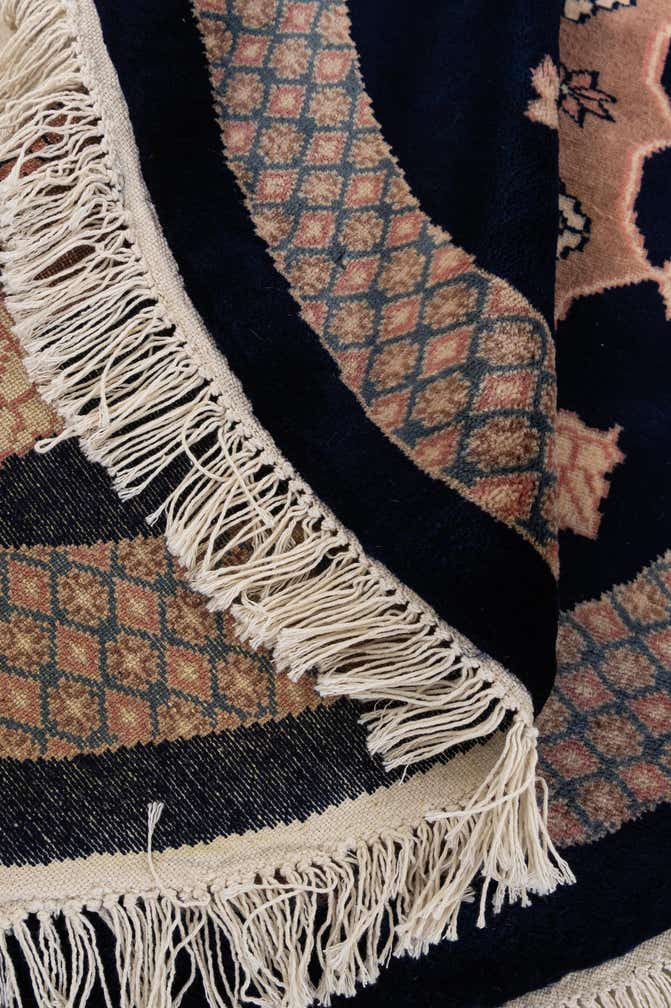 3' 1 x 3' 2 Hand Knotted Bokhara Oriental Wool Round Rug