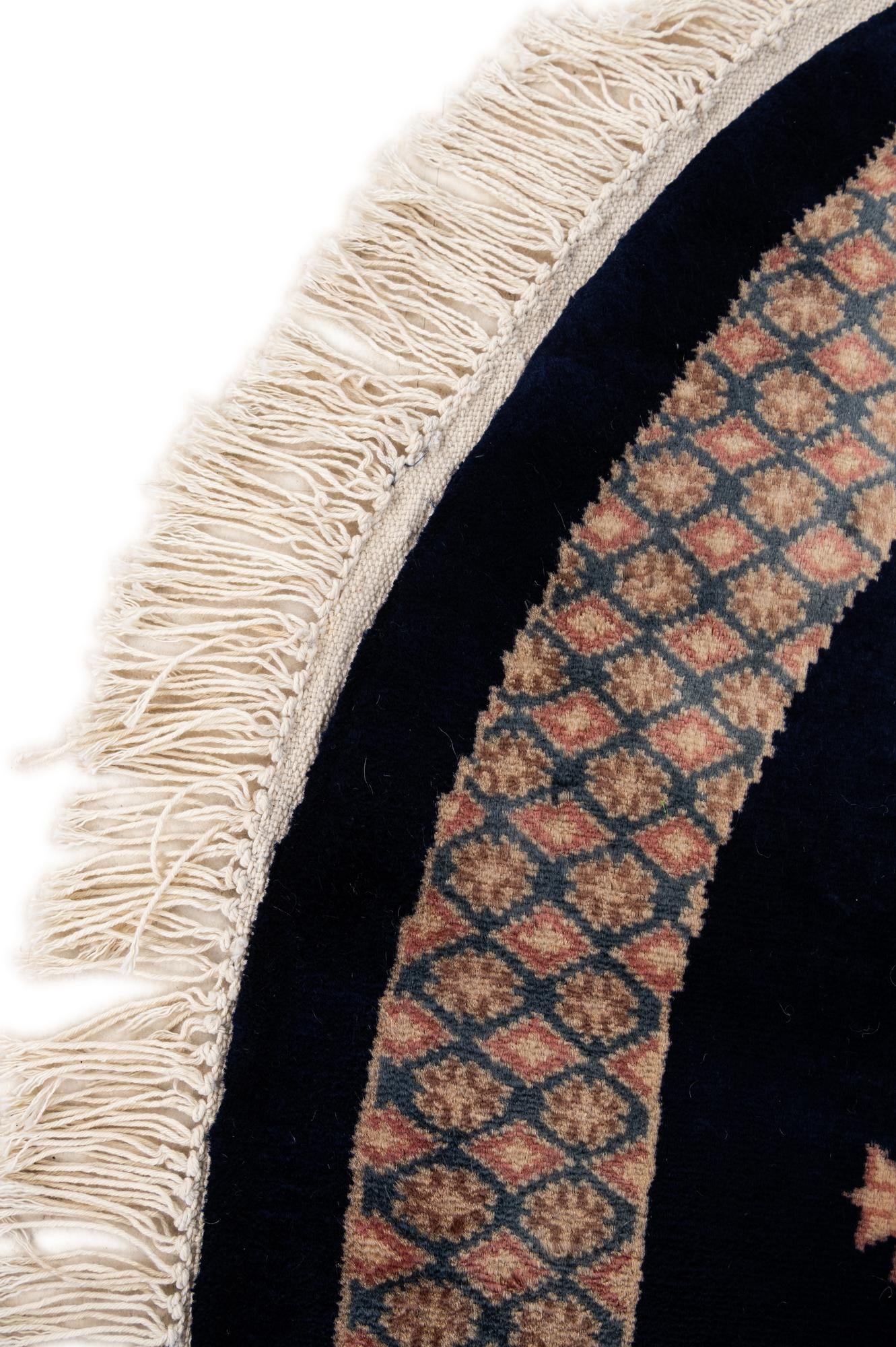 3' 1 x 3' 2 Hand Knotted Bokhara Oriental Wool Round Rug