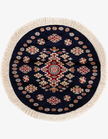 2' 2 x 2' 3 Hand Knotted Bokhara Oriental Round Rug