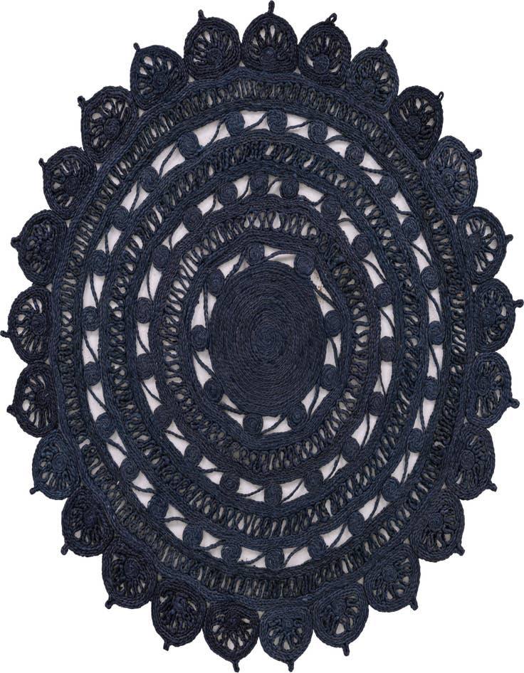 Detail image of 5' 1 x 5' 1  Hand Braided Jute Round Rug
