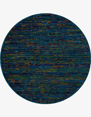 Navy Blue Calypso Round Rug
