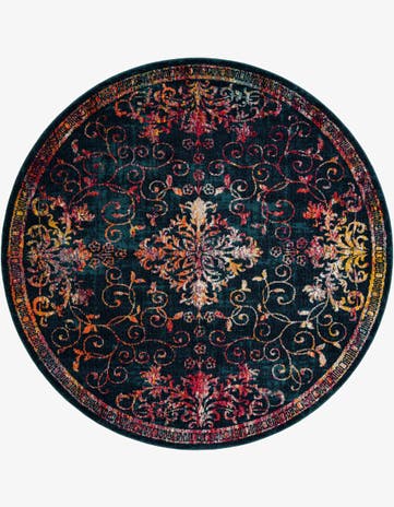 Navy Blue Carrington Round Rug