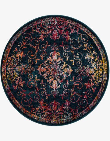 Navy Blue Carrington Round Rug